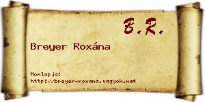 Breyer Roxána névjegykártya